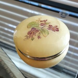 Rare Alabaster round trinket box
